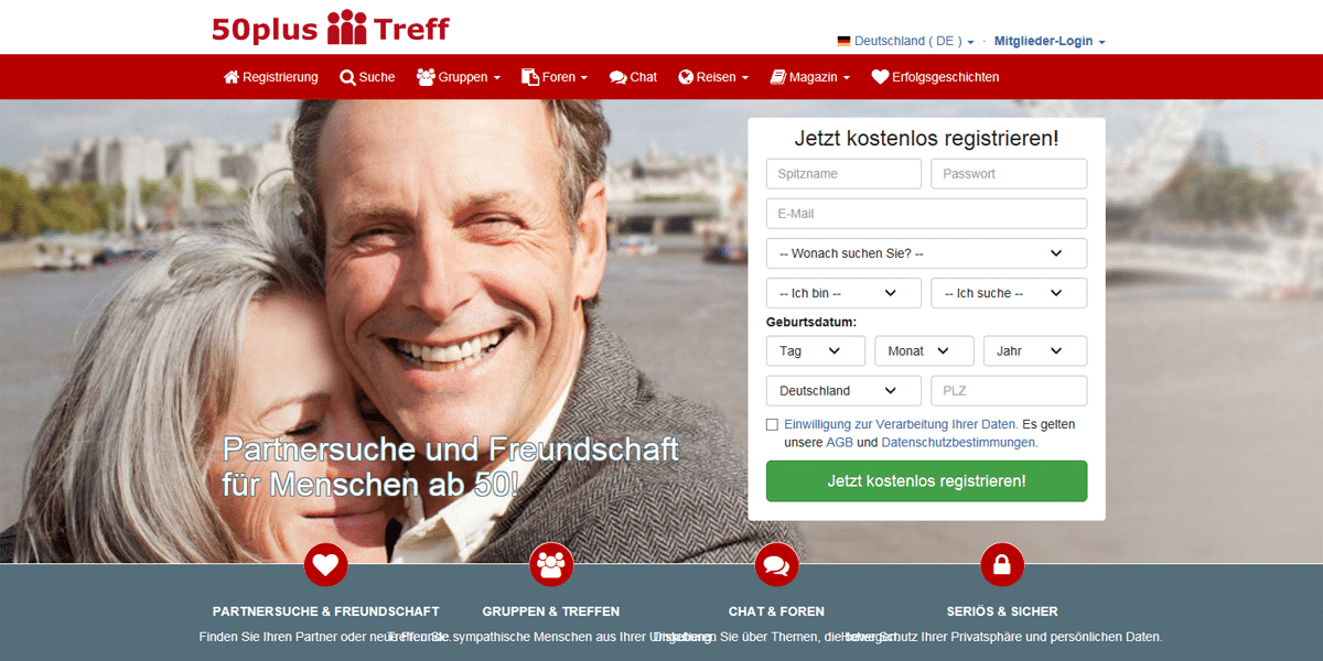 Screenshot: © 50plus-treff.de.