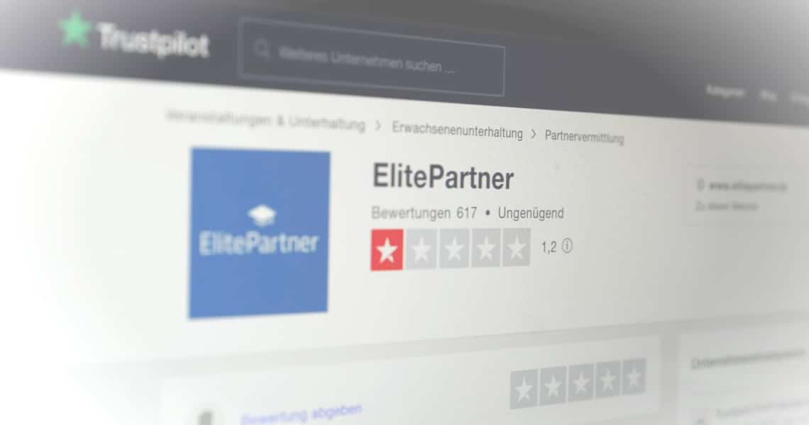 Erfahrungsberichte über Elitepartner auf Trustpilot