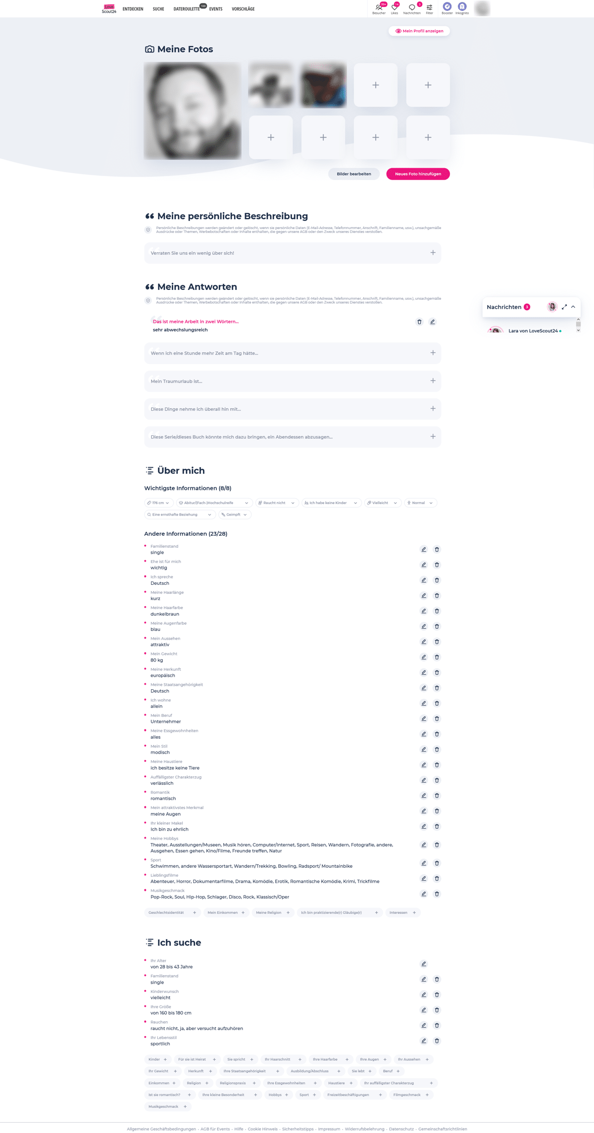 Online dating persönliche beschreibung